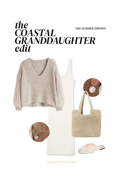 Coastal Italy Aesthetic Outfits, Seaside Style Clothes, Coastal Outfit Winter, Coastal Grandma Hair, Hamptons Beach Outfit, Grandmillenial Winter Outfit, Coastal Fashion Winter, Edgy Coastal Grandma, Nantucket Spring Outfit