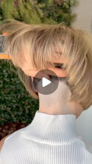 Haircut Lovers | Inspiration on Instagram: "Short Nape Undercut Bob done by @haliitates ✂️🔥 #bob #bobhaircut #bobhairstyle #aline #alinebob #undercut #undercutbob #shortnape #nape #haircut #napecut #shorthair #shorthairstyles #shavedneck #buzzed #behindthechair #undercutgirls #undercuthairstyle #napeundercut #shorthairdontcare" Shaved Nape Bob Haircut, Styling Inverted Bob, Short Nape Bob, Short Bob With Undercut Nape, Short Nape Haircut, Micro Bob Undercut, Inverted Bob Short Stacked Wedge Haircut, Medium Length Haircut With Undercut, Aline Haircut Short