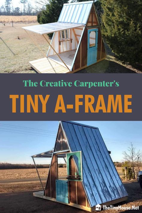 A Frame She Shed, Micro A Frame, A Frame Shed, Horse Trailer Conversion, Converted Camper, Tiny A Frame Cabin, Tiny House Building, Tiny House Family, A Frame Cabin Plans