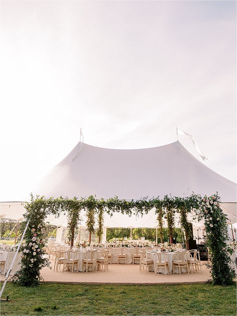 Sailcloth Tented Wedding Reception adorned with lush greenery and roses Wedding Landscaping, Hmong Wedding, Tents Wedding, Momma Mia, Tented Wedding Reception, Wedding Tent Decorations, Tent Wedding Reception, Event Tents, Wedding Tents