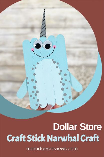 Kids will love this cute craft stick Narwhal! Narwhal Diy Crafts, Narwhal Craft Preschool, Narwhal Craft, Winter Animal Crafts, Crafts With Kids, Christmas Sleepover, Whale Crafts, Cute Narwhal, Wooden Craft Sticks