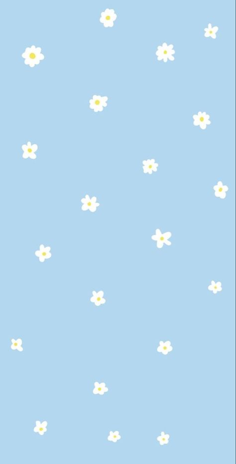 Daisy Blue Wallpaper, Blue And White Flower Background, Cute Simple Blue Wallpaper, Animated Blue Wallpaper, Wallpaper Blue Pastel Cute, Simple Blue Wallpaper Iphone, Cute Wallerpaper, Baby Blue Flowers Wallpaper, Back To School Iphone Wallpaper