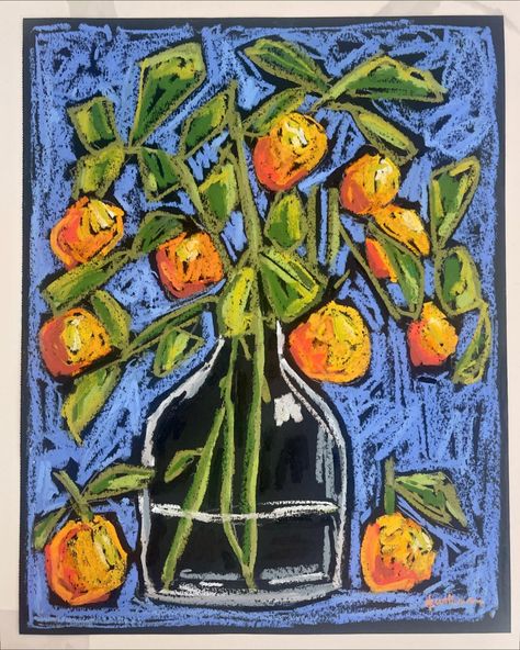 Here’s an oldie but goodie that I just added to my Etsy Sop. Filled with fun marks and vibrant colors. This would look great with a black mat and wood toned frame. 🖼️🍊 Tangerines Mungyo Oil Pastels on paper 11x14 Blue Still Life, Using Oil Pastels, Markers Drawing Ideas, Oil Pastels Painting, Pastel Poster, Black Paper Drawing, Pastel Artwork, Oil Pastel Paintings, Oil Pastel Art