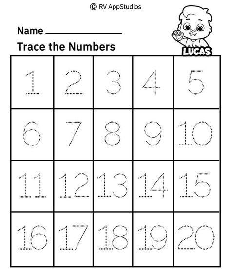 Number Tracing Worksheets pdf for free. Big bold numbers make it easy for kids to learn tracing numbers who are just beginning to hold pencils. Trace number printables are best to develop fine motor skills of preschoolers. #learning123 #todddlerfun #rvappstudios #activitiesfortoddlers #learningnumbers Number Trace, Trace Worksheet, Kids Learning Numbers, Alphabet Writing Worksheets, Number Worksheets Kindergarten, Kindergarten Math Free, Tracing Worksheets Free, Kindergarten Math Worksheets Free, Tracing Numbers