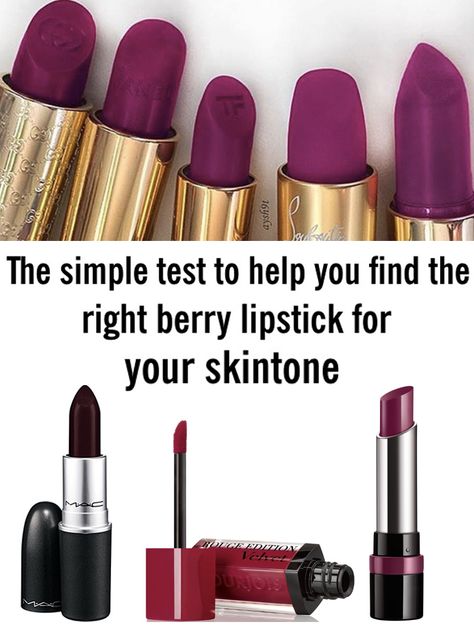 How to find the best berry lipstick for you Best Berry Lipstick Shades, Berry Lipstick Drugstore, Berry Color Lipstick, Lipstick For Dark Autumn, Best Berry Lipstick, Plum Red Lipstick, Plum Lipstick Makeup, Berry Lipstick Makeup, Plum Color Lipstick