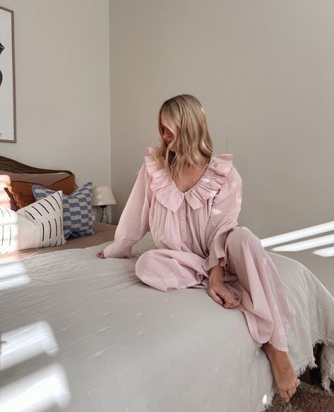 🍥 Pink Perfection 🍥⁠ ⁠ What's better than being in an If Only If nightdress? Well having a matching one for your mini-me of course. ⁠ We cannot get enough of these images from @joannalari and her daughter Sylvie in our Natasha & Margot Pink Gingham Nightdresses - the perfect addition to a Mother's Day breakfast we say!⁠ ⁠ #ifonlyifnightwear #ifonlyif #luxurysleepwear #sustainablematerials Gingham Pyjamas, Pajama Set Aesthetic, Feminine Pajamas, Cute Pink Clothes, Girly Pajamas, Coquette Pajamas, Elegant Pyjamas, Night Pyjamas, Clothing Sets Two Piece