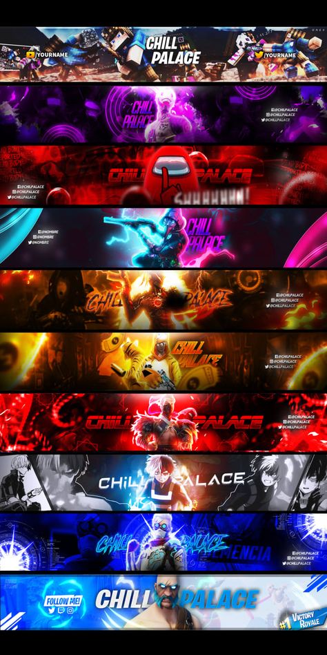 Banners For Youtube, Banner Twitch, Youtube Channel Name Ideas, Youtube Names, Twitch Banner, Youtube Banner Backgrounds, Youtube Banner Design, Banner Design Inspiration, Youtube Banner Template