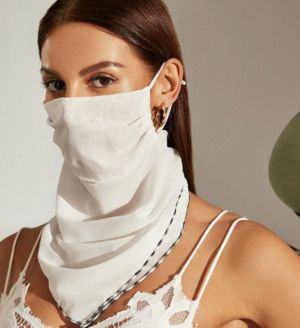 Fabric Mask, Stylish Scarves, Neue Outfits, Estilo Chic, White Chiffon, Face Covering, Summer Accessories, Full Face, High End Fashion