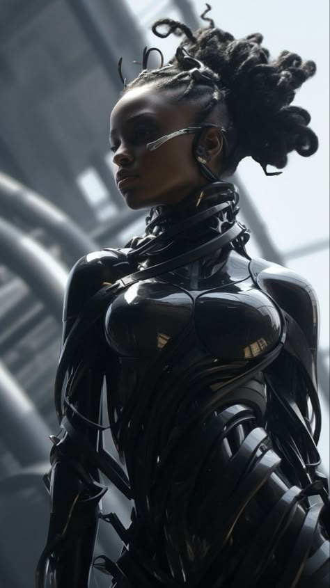 Black Futurism Fashion, Afro Cyberpunk, Futuristic Drawing, African Futurism, Cyberpunk Hairstyles, Afrofuturism Fashion, Futuristic Hairstyles, Futuristic Hair, African Superhero