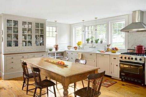 table instead of island? Paneled Kitchen, Norwich Vermont, Vintage Style Kitchen, Flooded Basement, Table Farmhouse, Snowshoes, Cellar Door, Room Ceiling, Living Room Ceiling