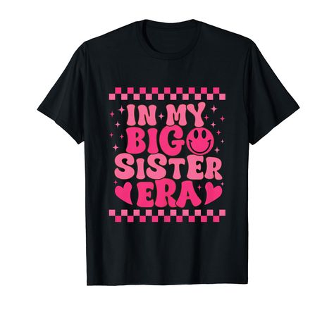 PRICES MAY VARY. Grab this In My Big Sis Era Sibling Reveal Announcement Shirt for Toddler Girls Kids. Featuring cute retro style with lovely for the special bond between big sisters and younger siblings. Celebrates the love and support that big sisters provide Grab this Retro Big Sis tee for your daughter, granddaughter, siblings, sister, niece who has been a proud big sister for years. Also perfect for soon to be new big sis who is about to get a new baby brother or sister! Lightweight, Classi Toddler Girls, Sibling Reveal, Big Sisters, Big Sister Little Sister, Big Sis, Sister Shirts, Baby Brother, Big Sister, Little Sisters