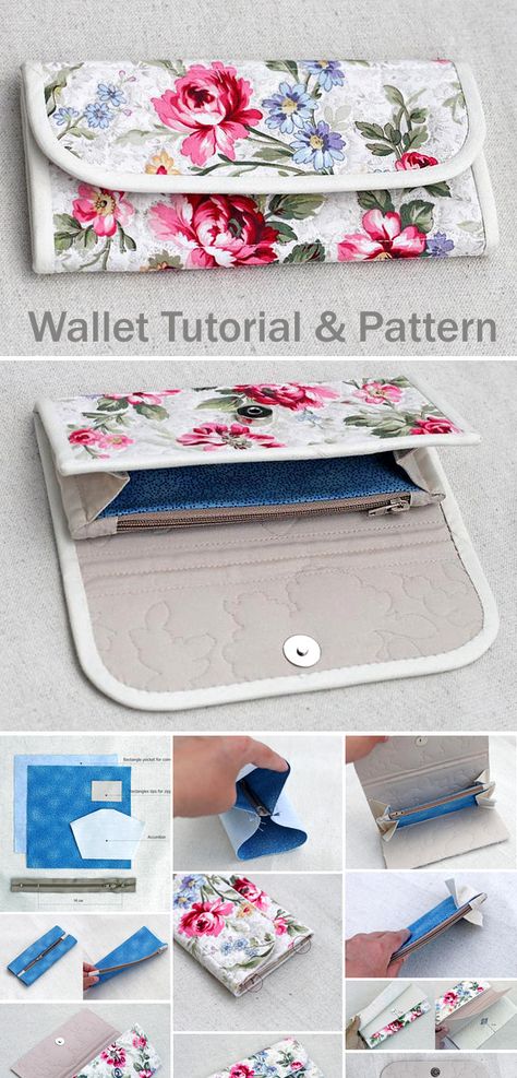 Upcycling, Sew A Wallet, Diy Leather Wallet Pattern, Easy Crochet Patterns Free Beginners, Diy Fabric Purses, Diy Wallet Pattern, Wallet Pattern Free, Clutch Diy, Pochette Diy