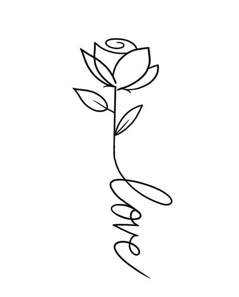 Small Line Tattoos For Women, Small Tattoo Stencils, Love Line Art, Tato Henna, Idee Cricut, Pola Bordir, Pola Sulam, Line Art Design, 자수 디자인