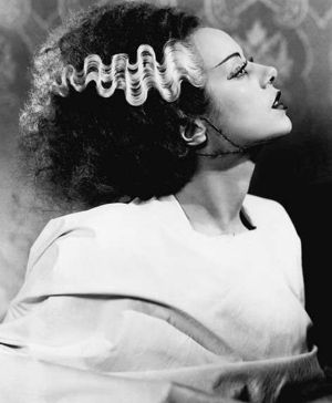 Bride of Frankenstein "skunk stripe" Frankensteins Monster, Elsa Lanchester, Hair Movie, Iconic Hair, Horror Vintage, Catty Noir, Film Horror, Famous Monsters, Frankenstein's Monster