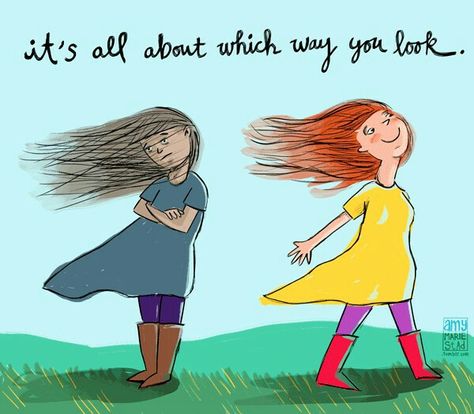 It's all about which way you look... :)  Power of Positivity Happiness Happy Perspective Inspirational Quote Quotes Sayings I Choose To Be Happy Choice Two Girls, Positive Thoughts, Great Quotes, Inspirational Words, Make Me Smile, Favorite Quotes, Wise Words, Quotes To Live By, Best Quotes