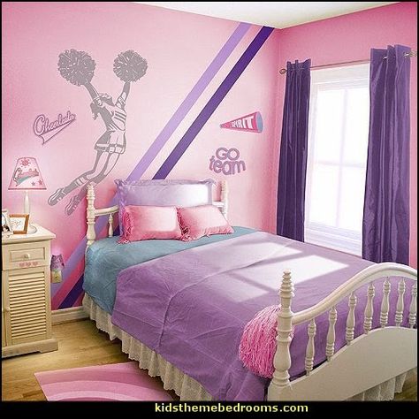 Cheerleader Theme Bedroom Decorating Ideas Cheerleading Room Ideas, Cheerleader Room Ideas, Cheer Room Ideas Bedrooms, Cheerleader Bedroom Ideas, Cheerleading Bedroom Ideas, Cheer Room Ideas, Khloe Bedroom, Cheerleader Room, Cheerleading Room