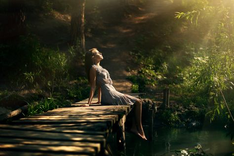 Forest Bathing, Earthing and Nature Immersion Healing Waters, Highly Sensitive Person, Photographie Portrait Inspiration, Forest Bathing, Wooden Bridge, Person Sitting, Nature Sounds, Urban Area, Love Your Life