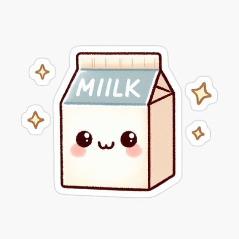 Get my art printed on awesome products. Support me at Redbubble #RBandME: https://www.redbubble.com/i/sticker/Cute-Milk-box-by-quellira254172/157873045.EJUG5?asc=u Milk Box Aesthetic, Atheistic Drawings, Milk Cartoon, Milk Sticker, Cute Milk, Nice Tattoos, Bunny Cartoon, Dutch Women, Box Sticker