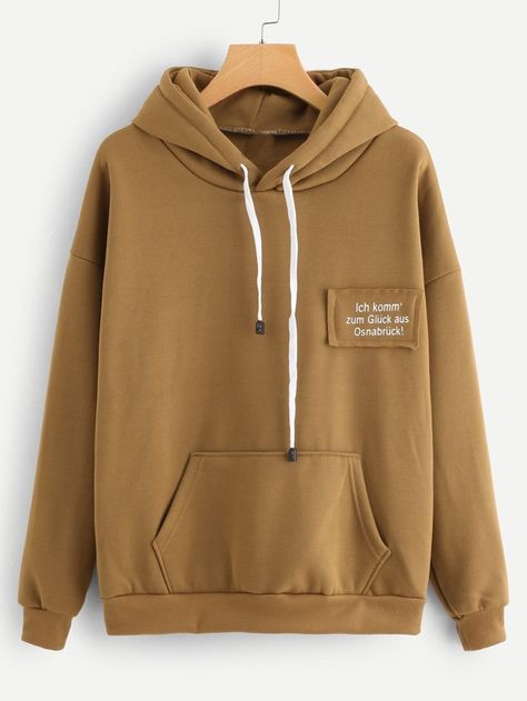 Khaki Hoodie, Drop Shoulder Hoodie, Stylish Hoodies, Trendy Hoodies, Kangaroo Pocket Hoodie, Pocket Hoodie, Cotton Hoodie, Hoodie Design, Long Sleeve Hoodie