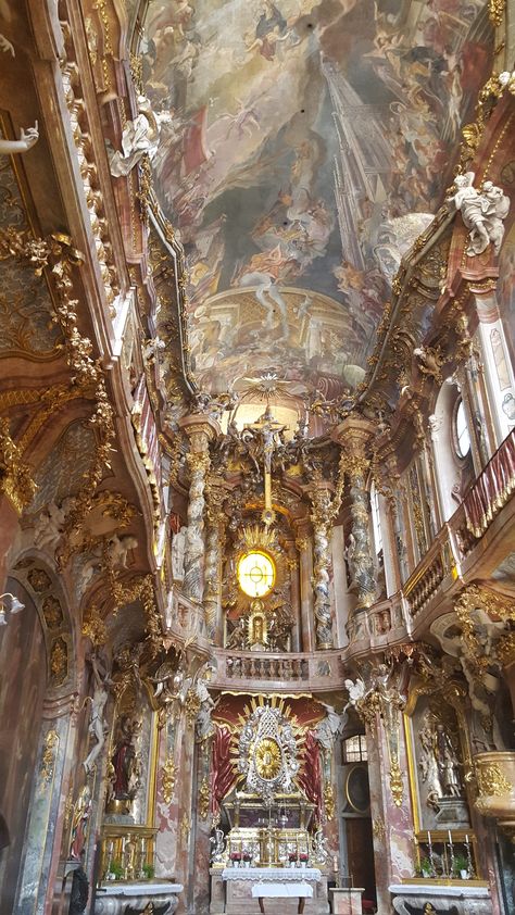 Asamkirche Paintings, Tumblr, Photoshop, Church Aesthetic, Fair Grounds, Ceiling, Bts, Paint, Gold