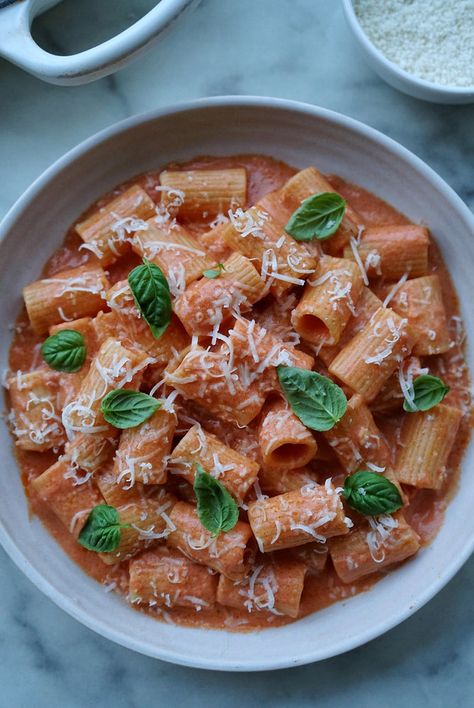 Whipped Ricotta & Tomato Pasta Tomato Rigatoni, Ricotta Tomato, Tomato Passata, Ricotta Sauce, Whipped Ricotta, Calabrian Chili, Homemade Ramen, Pasta Water, Ricotta Pasta