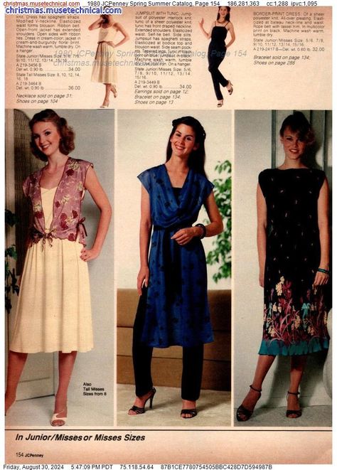 1980 JCPenney Spring Summer Catalog, Page 154 - Catalogs & Wishbooks Early 80s Fashion, Jcpenney Catalog, 1980 Fashion, 80s And 90s Fashion, 1990s Fashion, Open Front Jacket, 1980s Fashion, Fashion Catalogue, Burgundy Floral