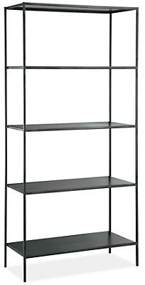 Slim Bookcases in Natural Steel - Bookcases & Shelves - Living - Room & Board 72" x 34" x 15" $399 Shelves Office, Modern Storage Furniture, Slim Bookcase, Cheap Office Furniture, Bookcase Wall Unit, Modern Kids Furniture, Storage Kids Room, Bookcase Wall, Modern Bookcase