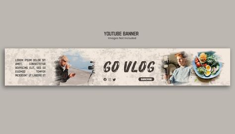 Youtube vlogging banner | Premium Psd #Freepik #psd #modern-banner #channel-banner #creative-banner #youtube-banner Youtube Banner Blog, Vlogging Banner, Youtube Banner Motovlog, Youtube Vlog Banner, Youtube Vlogs Banner, Youtube Banner Backgrounds Vlogging, Youtube Banner Logo, Youtube Banner Lifestyle, Cover Youtube