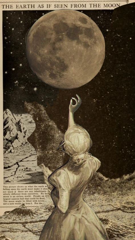 Vintage Aesthetic Collage, Moon Stars Art, Collage Moodboard, Stars Vintage, The Moon Tarot, Moon Girl, Vintage Moon, Look At The Moon, Blue Aesthetic Pastel