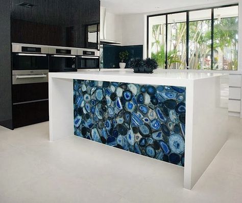 Kitchen Slab, Countertop Slabs, Stone Table Top, Octagon Table, Agate Table, Stone Countertops, Blue Agate, Custom Kitchen, Center Table