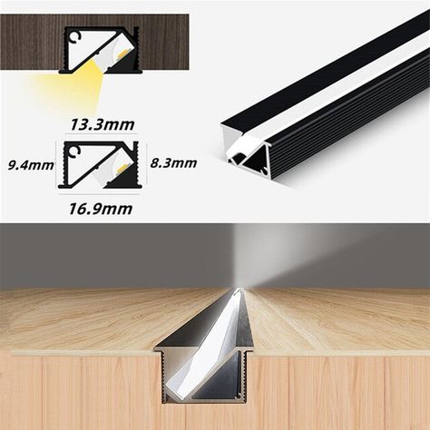 Aluminum Channel Led Strip Lights | Silicone Strip Light Accessories - 1-10pcs 45° - Aliexpress Wardrobe Internal Design, Led Bar Light, Led Aluminum Profile, Basement Lighting, Led Bar, Stylish Lighting, Wardrobe Design Bedroom, Wall Accessories, Linear Lighting