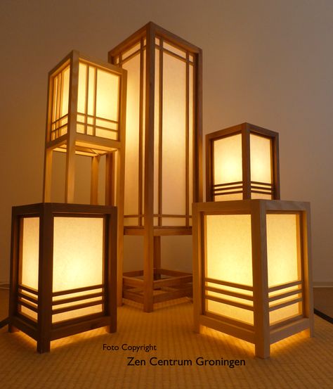 Japanese Table Lamp, Japanese Lamp Design, Japanese Lamps Traditional, Japanese Lights, Japanese House Modern, Shoji Lamp, Japanese Lighting, Floor Lanterns, Lamps Handmade