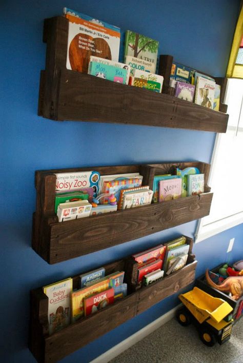 Pallets Shelves, Kids Room Bookshelves, Pallet Bookshelf, Pallet Wood Shelves, Pallet Shelf, Reclaimed Pallets, Pallet Project, Wood Bookshelves, Pallet Shelves