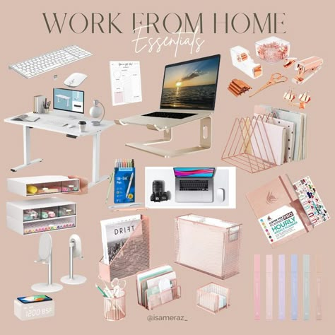 Work from home essentials, work from home amazon, amazon finds, work from home set up, work from home accessories, desk organization, work from home aesthetic, remote office set up Desk Organization Work, Work From Home Aesthetic, Work From Home Essentials, Workspace Essentials, Work Desk Decor, Office Desk Set, Acrylic Desk, Work Office Decor, Boss Office