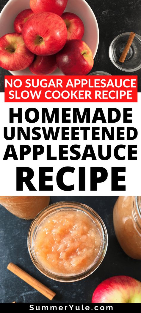 Learn how to make unsweetened applesauce! This unsweetened applesauce recipe has only two ingredients with no sugar added. Slow Cooker Applesauce, Crockpot Applesauce, Slow Cooker Apples, Apple Sauce Recipes, Homemade Applesauce, Apple Sauce, Never Go Back, Unsweetened Applesauce, No Sugar