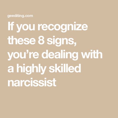 If you recognize these 8 signs, you’re dealing with a highly skilled narcissist Narcissistic Characteristics Signs, Signs Of A Narcissistic Person, Signs Of Narcissism, Narcissistic Tendencies, Narcissistic Supply, Narcissistic Personality, Emotionally Drained, Blaming Others, 12 Signs