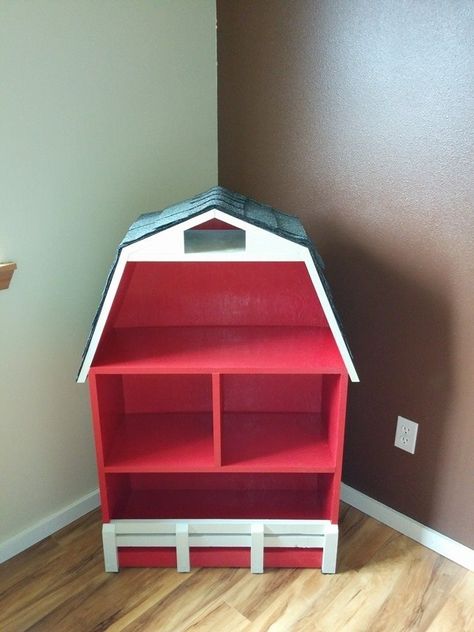 Barn Bookshelf, Bookshelf Diy, Farm Room, Beautiful Bookshelf, Farm Animal Nursery, Diy Barn, Bookshelves Diy, Diy Closet, Toy Rooms