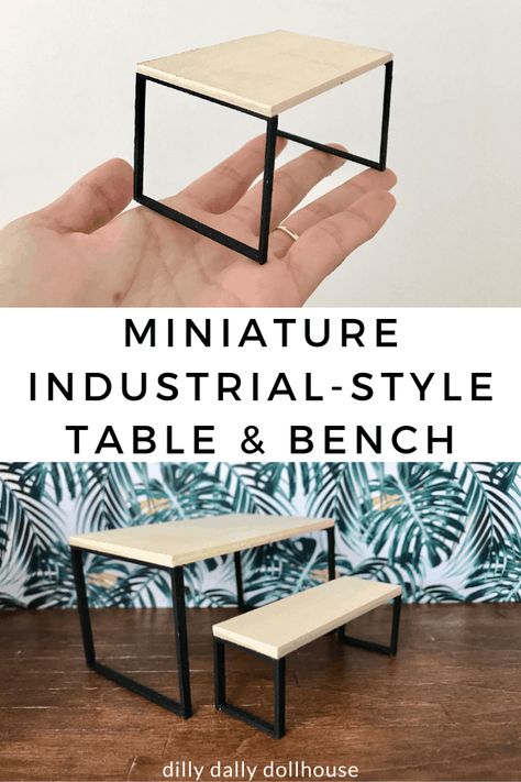 Dollhouse Furniture Diy How To Make, Doll Table Diy, Diy Modern Barbie House, Diy Dollhouse Dining Table, Dollhouse Table Diy, Diy Mini Table, Miniature Table Diy, 1 16 Scale Miniatures Diy, Diy 1:6 Scale Doll Furniture