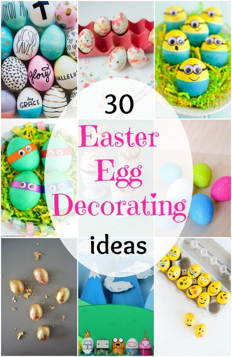 30 Easter Egg Decorating Ideas! Easy Easter Egg Decorating Ideas, Easter Egg Decorating Ideas, Natural Easter Eggs, Easter Egg Decor, Egg Decorating Ideas, Easter Egg Hunt Party, Egg Decor, Creative Easter Eggs, Decorated Eggs