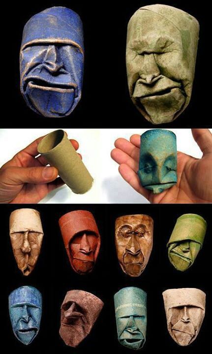 zero waste project: toliet-paper roll Strašidelný Halloween, Toilet Roll Art, Tre Kunst, Toilet Paper Roll Art, Rolled Paper Art, Art & Craft Paint, Toilet Paper Roll Crafts, Paper Roll Crafts, Cardboard Art