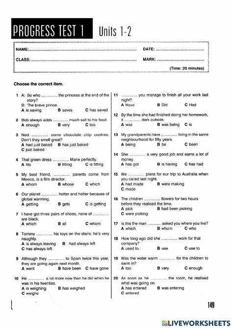 Grammar revision multiple choice Grammar 4 worksheet Esl Advanced, English Liveworksheet, 8th Grade English, Verbo To Be, Esl Grammar, Multiple Choice Test, English Grammar Tenses, Esl Teaching Resources, Reading Comprehension Lessons