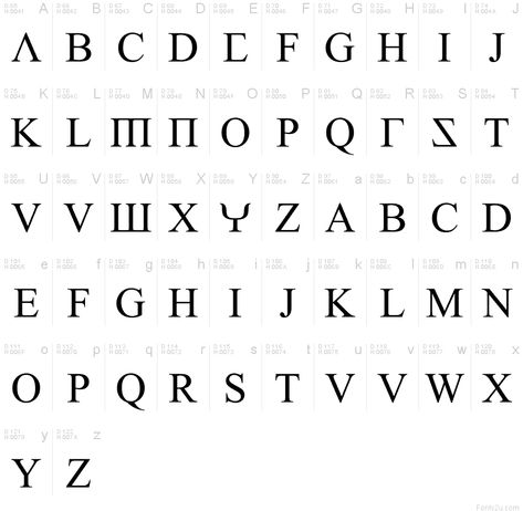 Ancient Roman Font Styles Ancient Fonts Alphabet, Roman Lettering Alphabet, Flaneur Tattoo, Roman Font Alphabet, Roman Numeral Font Style, Roman Letter Tattoo, Roman Numerals Font, Roman Style Tattoo, Roman Alphabet Letters