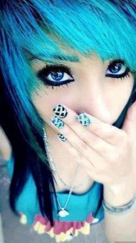 Blue Hair Tumblr, Emo Scene Hair, Scene Girl, My Honest Reaction, Honest Reaction, Emo Hair, Rawr Xd, Scene Girls, Scene Fashion