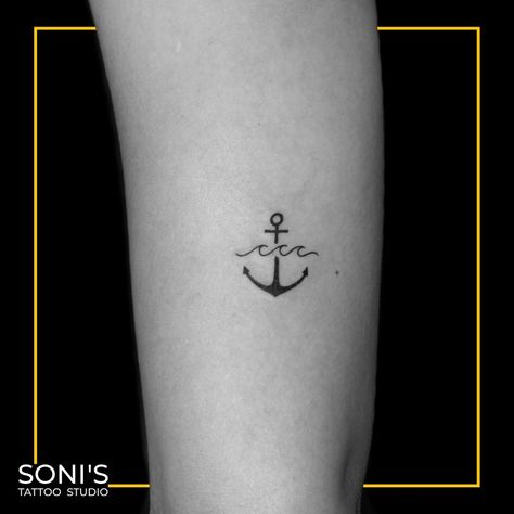 Petite Anchor Tattoo, Nautical Tattoo Simple, Wave Anchor Tattoo, Anchor And Wave Tattoos For Women, Hope Anchor Tattoo, Mini Anchor Tattoo, Anchor Wave Tattoo, Dainty Anchor Tattoos For Women, $100 Tattoos