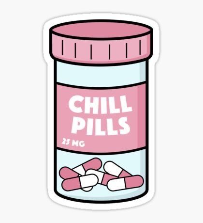 Stickers Cool, Preppy Stickers, Homemade Stickers, Snapchat Stickers, Cute Laptop Stickers, Tumblr Stickers, Chill Pill, Happy Pills, Funny Happy