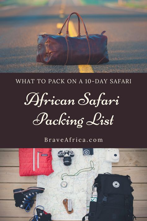 One of the biggest questions you probably have when it comes to planning your African safari is, “What am I supposed to pack?” We know it feels intimidating. So, how do you make sure you bring everything you need and nothing you don’t?  You need our Brave Africa safari packing list! What To Pack For Safari, Packing For Africa, Safari Packing List South Africa, African Safari Packing List, Safari Packing List, Packing List Men, Camping Packing List, Safari Chic, Packing Essentials