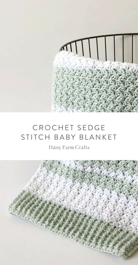 Free Pattern - Crochet Sedge Stitch Baby Blanket #crochet Crochet Sedge Stitch, Sedge Stitch, Picot Crochet, Shoes Crochet, Crochet Baby Blanket Free Pattern, Crochet For Beginners Blanket, Baby Afghan Crochet, Crochet Daisy, Boy Blankets