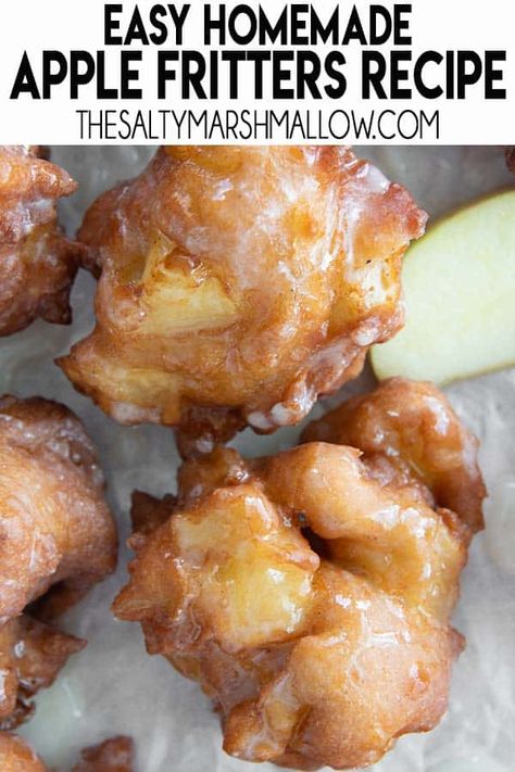 Apple Fritters are a homemade mini fried cinnamon sugar donut with the best simple sweet glaze!  The perfect recipe to make at home for a 30 minute sweet treat or breakfast! Thermomix, Apple Fritter Recipe, Apple Fritters Recipe, Sugar Spun Run, Baked Apple Dessert, Dishes Recipe, Apple Fritter, Fritters Recipe, Apple Dessert Recipes