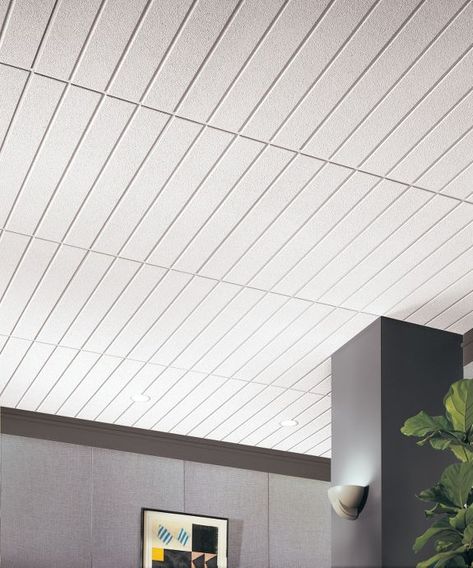 Mineral Fiber Ceilings | Mineral Fiber Panels by Armstrong Drop Ceiling Alternatives, Drop Ceiling Designs, Office Ceiling Tiles, Diy Drop Ceiling, Black Drop Ceiling, Drop Ceiling Makeover, Suspended Ceiling Panel, Ceiling Alternatives, Ceiling Tiles Basement