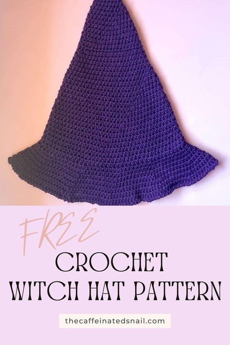 Witch Dress Pattern, Crochet Witch Hat Pattern, Crochet Halloween Hat, Witch Hat Pattern, Crochet Witch Hat, Crochet Witch, Last Minute Halloween, Hat Patterns Free, Halloween Crochet Patterns